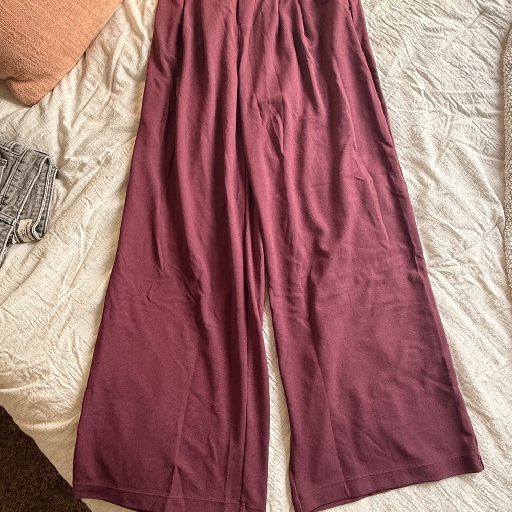 HALARA Women's Wide-Leg Pants - Burgundy